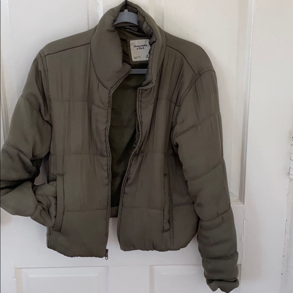 Deep green Abercrombie puffer jacket